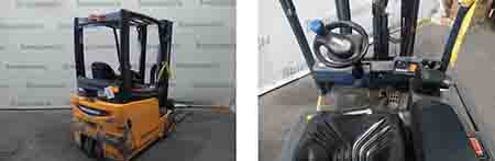 Manufacturer Jungheinrich-HJC Equipment FN483603 Description EFG 215 SP GE 115-310 ZZ Construction year 2014 Counter 0000004893 Mast Lift Height (mm) 03100 Mast Type ZZ Fork Length (mm) 01150 Build Height (mm) 02065 Load capacity 01500