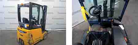 Manufacturer Jungheinrich-HJC Equipment FN483606 Description EFG 215 SP GE 115-310 ZZ Construction year 2014 Counter 0000007146 Mast Lift Height (mm) 03100 Mast Type ZZ Fork Length (mm) 01150 Build Height (mm) 02065 Load capacity 01500